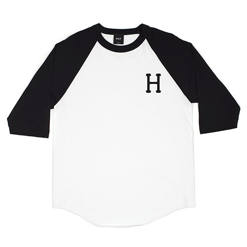 CLASSIC H RAGLAN-WHT/BLK (BLK PRINT)