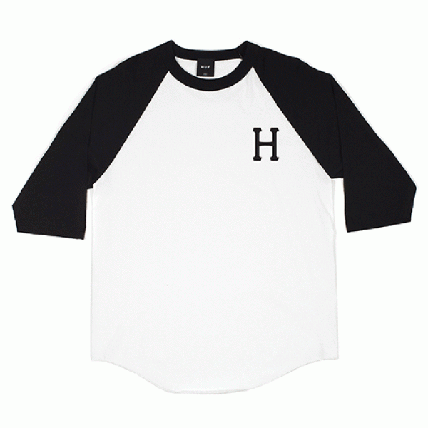 CLASSIC H RAGLAN-WHT/BLK (BLK PRINT)