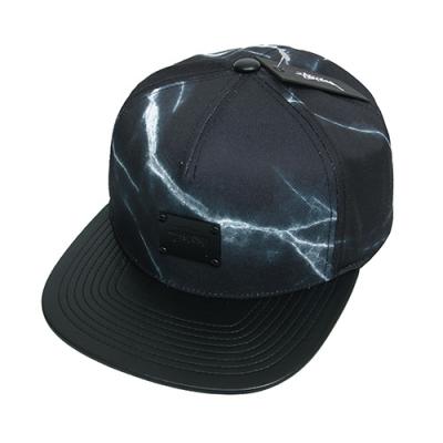 MARBLED PRINT STRAPBACK-BLK