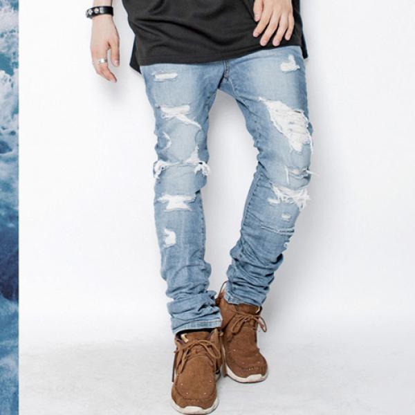 2016 3rd LIGHT BLUE DESTROYED JEAN SKINNY FIT