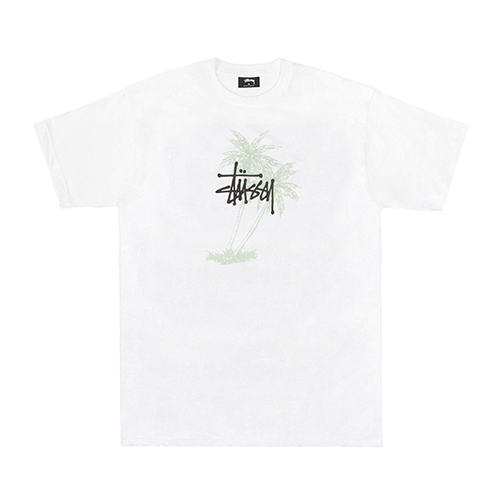 STUSSY PALMS TEE-WHT