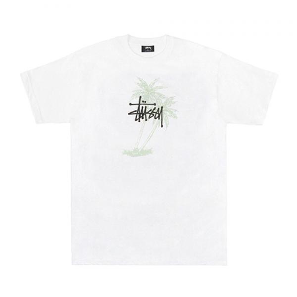 STUSSY PALMS TEE-WHT