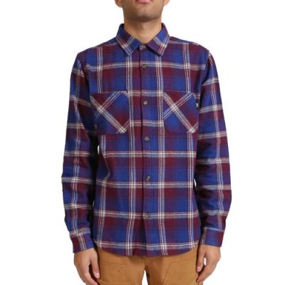 TWILL WEAVE PLAID SHIRT-BLUE