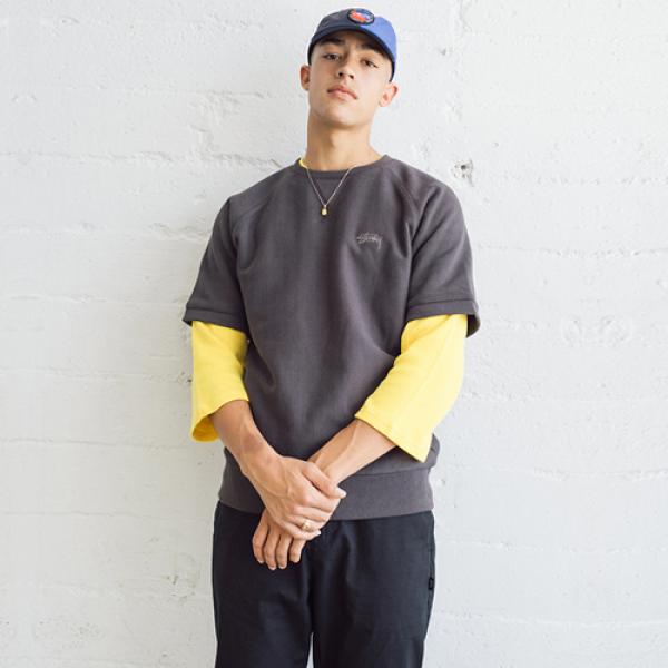 STOCK RAGLAN S/SL CREW-L.BLK
