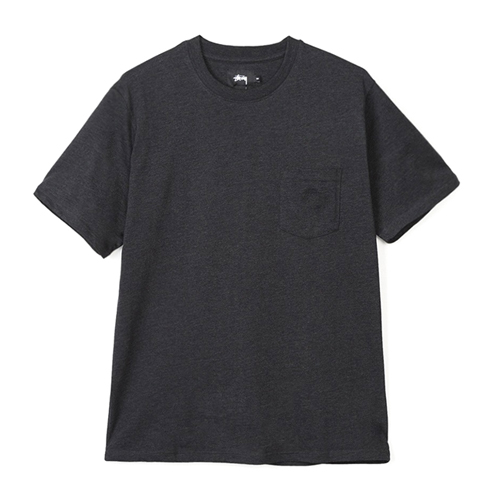 HEATHER O DYED SSL POCKET TEE-BLAH