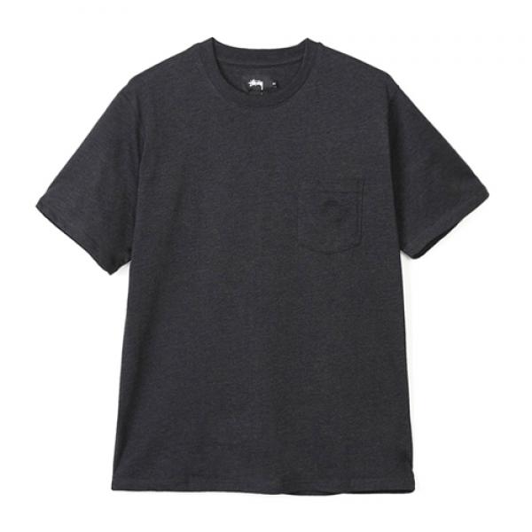 HEATHER O DYED SSL POCKET TEE-BLAH