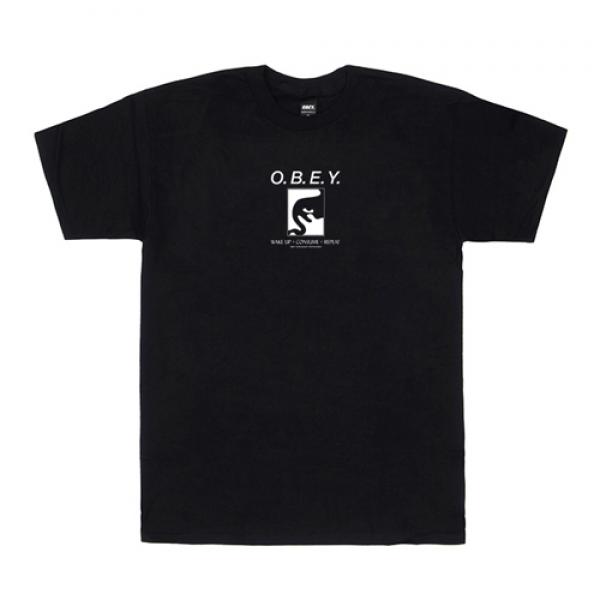 (163081487)WAKE UP CONSUME REPEAT TEE-BLK