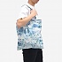 BLEACHED DENIM TOTE BAG-INDIGO