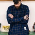 UNISEX Overfit Wide Check Shirt-Blue