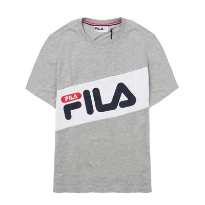 FILA DIAGONAL TEE-GRY/WHT/NVY/RED