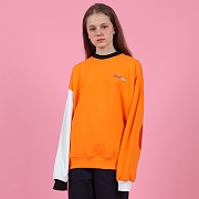 Block elbow point sweatshirt-orange