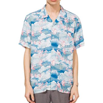 CLOUD AND BIRDS SHIRT-BLUE