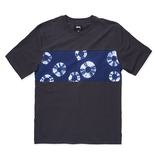 SHIBORI CREW TEE-GREY