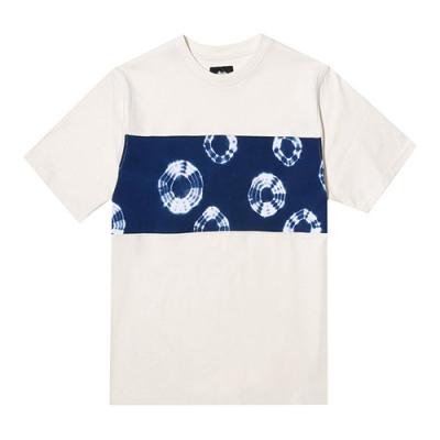 SHIBORI CREW TEE-NATURAL