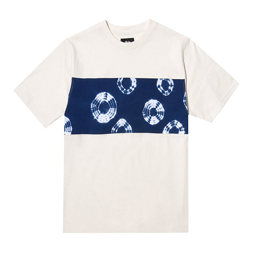SHIBORI CREW TEE-NATURAL