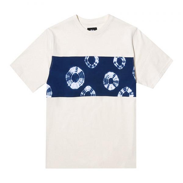 SHIBORI CREW TEE-NATURAL