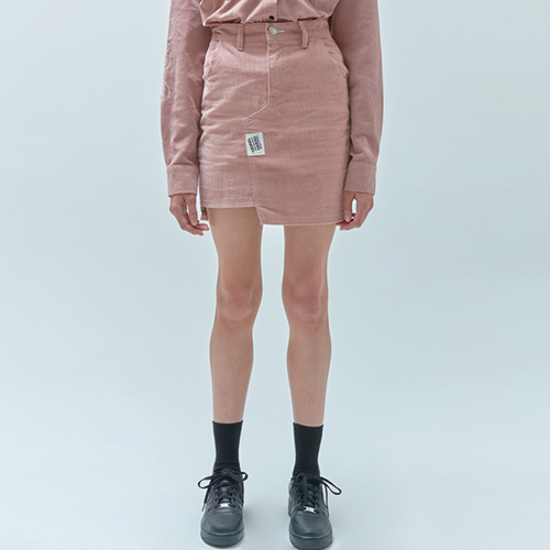 TAG POINT SKIRTS-CORDUROY PINK