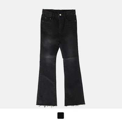 VINTAGE BLACK NAPPING BOOT-CUT JEANS*여성용