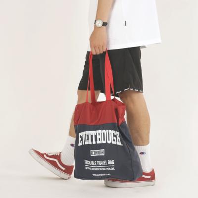 EVENTHOUGH PACKBLE TOTE BAG (NAVY+RED)