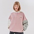 COLOR BLOCK HOODIE-BABY PINK