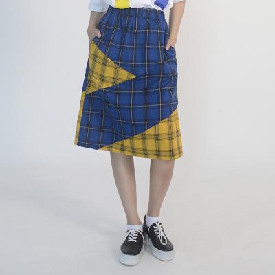 Check Midi Skirt (BLUE)
