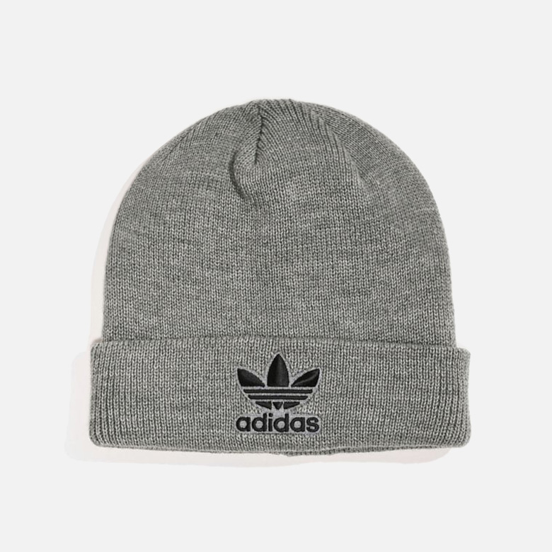 (CL5301) TREFOIL BEANIE-HEATHER GREY/BLACK