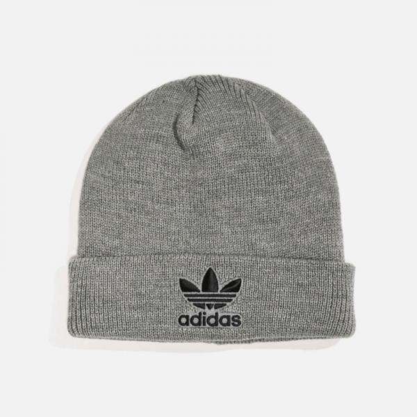 (CL5301) TREFOIL BEANIE-HEATHER GREY/BLACK
