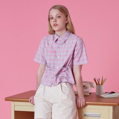 String pocket check shirt-pink