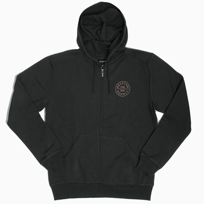 OATH ZIP HOOD FLEECE-WASHED BLACK