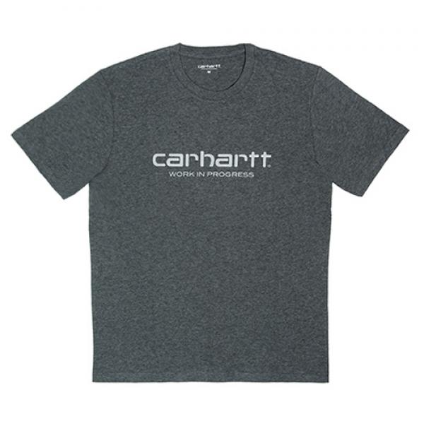 (I017144)WIP S/S SCRIPT T-SHIRT-DARK GREY HEATHER