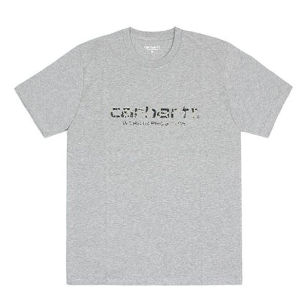 (I017144) WIP SCRIPT T-SHIRT-GREY HEATHER/CAMO DUCK