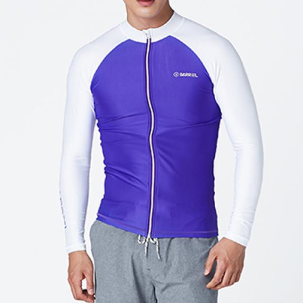 KUA ZIP UP RASHGUARD-PURPLE-WHITE