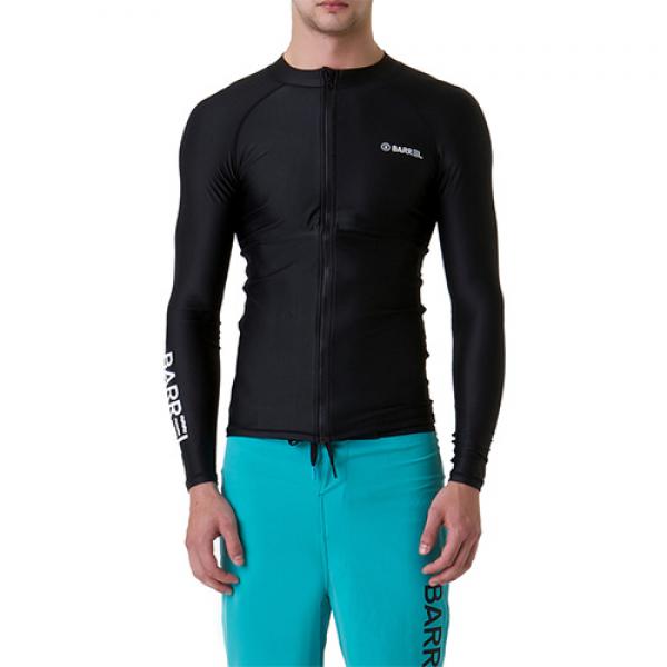 KUA ZIP-UP RASHGUARD-BLACK