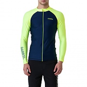 KUA ZIP-UP RASHGUARD-NAVY/N.YELLOW