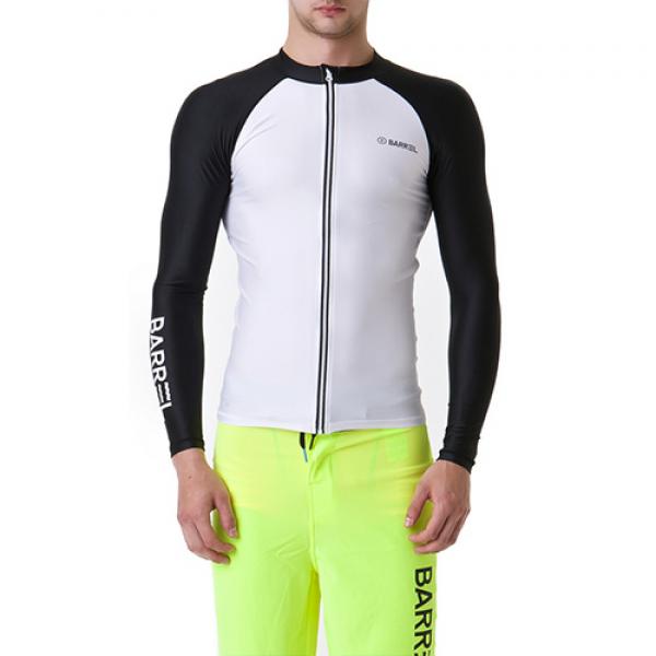 KUA ZIP-UP RASHGUARD-WHITE/BLACK