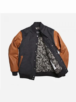 [FRIZM WORKS] BLOOMING STADIUM JACKET-GRAY