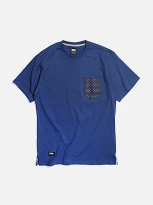 [FRIZM WORKS] DOT POCKET TEE-MARINE BLUE