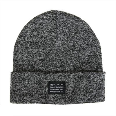 MIXED YARN BEANIE-BLK