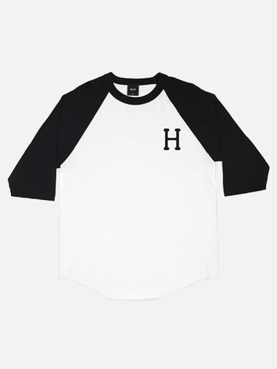 CLASSIC H RAGLAN-WHT/BLK (BLK PRINT)
