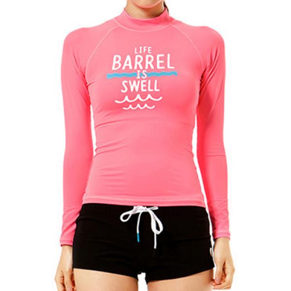 W SWELL RASHGUARD V2-PINK