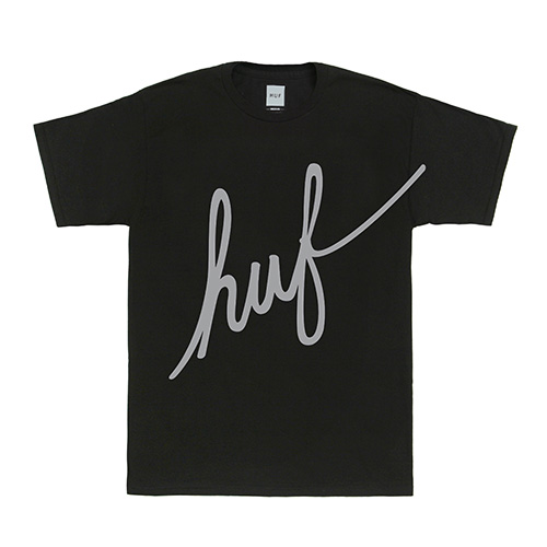 BIG SCRIPT TEE-BLK(GRY PRINT)