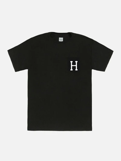 CLASSIC H POCKET TEE-BLK (WHT print)