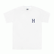 CLASSIC H POCKET TEE-WHT (NVY Print)