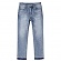 WOMAN RIVET CROPPED JEANS-BLUE