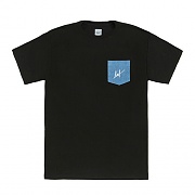 SCRIPT DENIM POCKET TEE-BLK