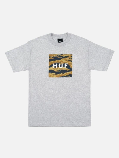 TIGER CAMO BOX LOGO TEE-GREY HEATHER
