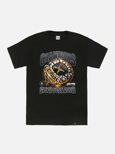 HUF X THRASHER WORLD CHAMPS TEE-BLK