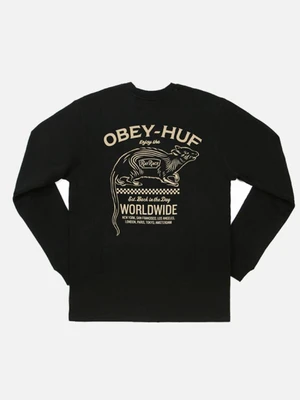 HUF X OBEY RAT RACE CREW-BLK