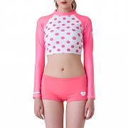 DOT CROP RASHGUARD-PINK DOT