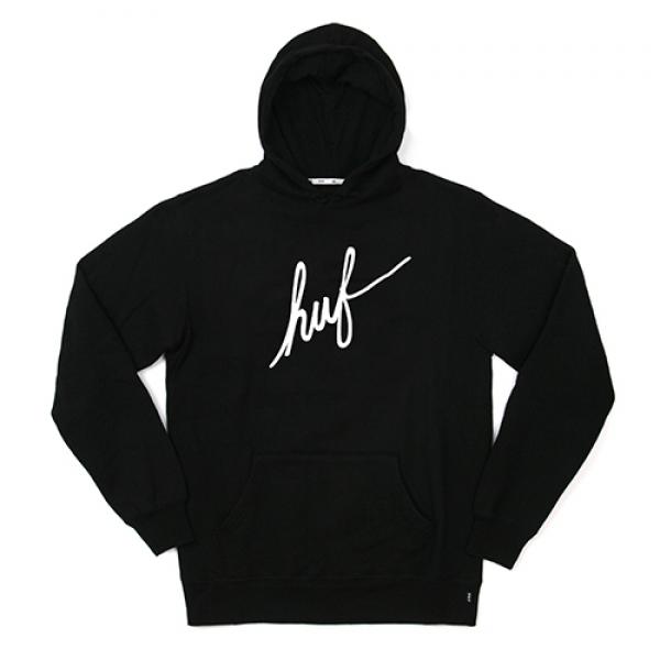 DEMI SCRIPT PULLOVER FLEECE-BLK (wht)